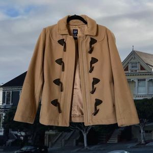 GAP Heavy Winter Tan Wool Peacoat Zipper Jacket